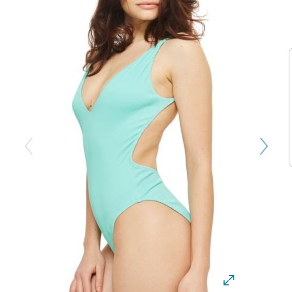 TopSHOP Plunge Wide Rib One-Piece Swimsuit - Picture 5 of 7